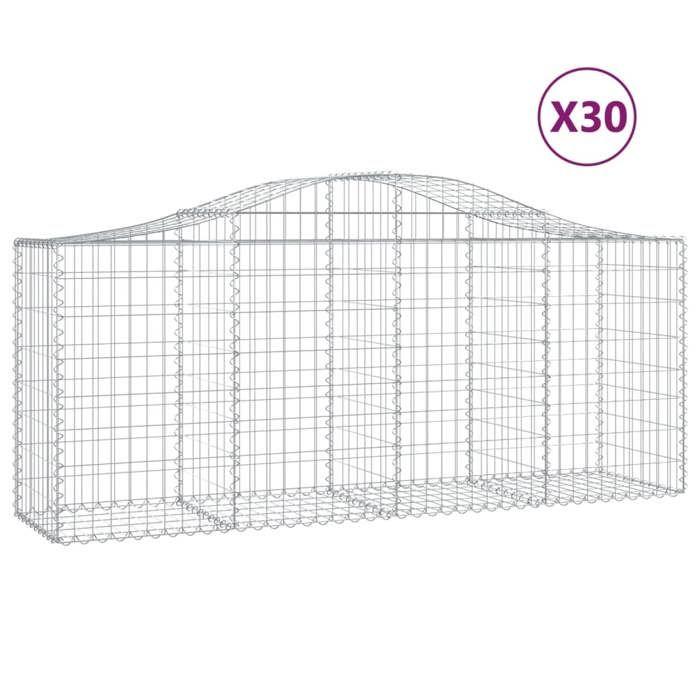 VidaXL 30x Paniers à Gabions Arqués Cages à Gabions Arquées Murs de Gabion Barrières de Jardin Terrasse Extérieur 3145636