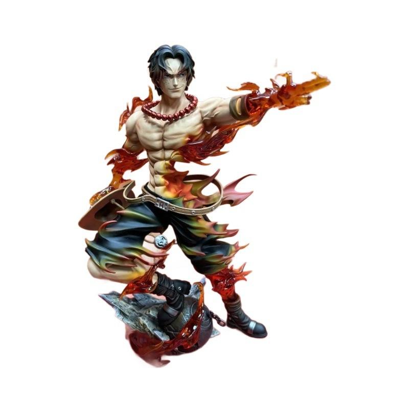 One Piece figure, flame flower Ace, animation One Piece surrounding statues tide play doll ornament white beard