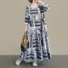 DIMANAF New 2026 Women Plus Size Summer Beach Long Sleeve Dress Fashion Lady Loose Oversize Maxi Floral Print Black