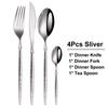 16/20/24Pcs Stainless Steel Tableware Set Gold Cutlery Sliver Knife Fork Spoon Western Hammer Pattern Handle Dinner Set Flatware