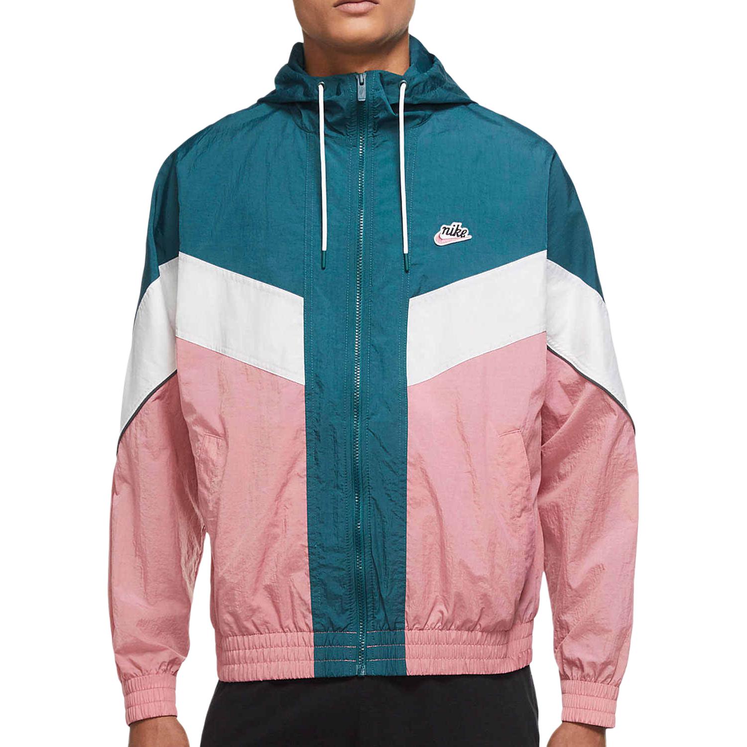 

Nike Повседневная спортивная куртка с капюшоном из тканого материала в стиле колорблок Мужская верхняя одежда Розовая DC0502-375 XL