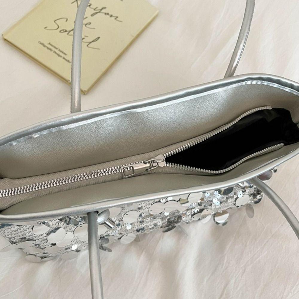 Fashion Shiny Sequin Tote Bag Fashion Sequined Glitter Shoulder Bag Large Underarm Bag Blingbling Handbag Shopping