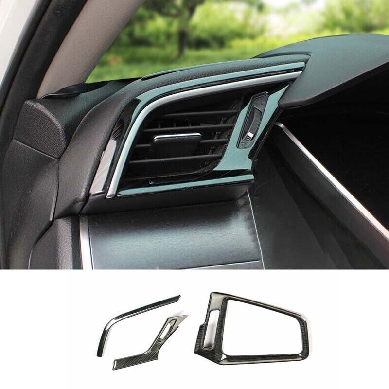Fit For Honda Civic Black Titanium Air Outlet Vent Trim Left And Right 2016-2021