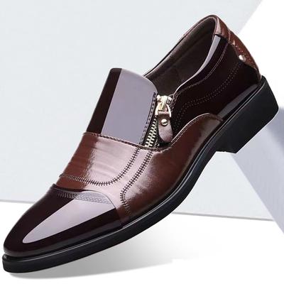 Scarpe da Uomo in Pelle 2026 Punta Acuta Outdoor Antiscivolo Piatte Moda Business con Zip Calzature Casual Comode Scarpe da Uomo