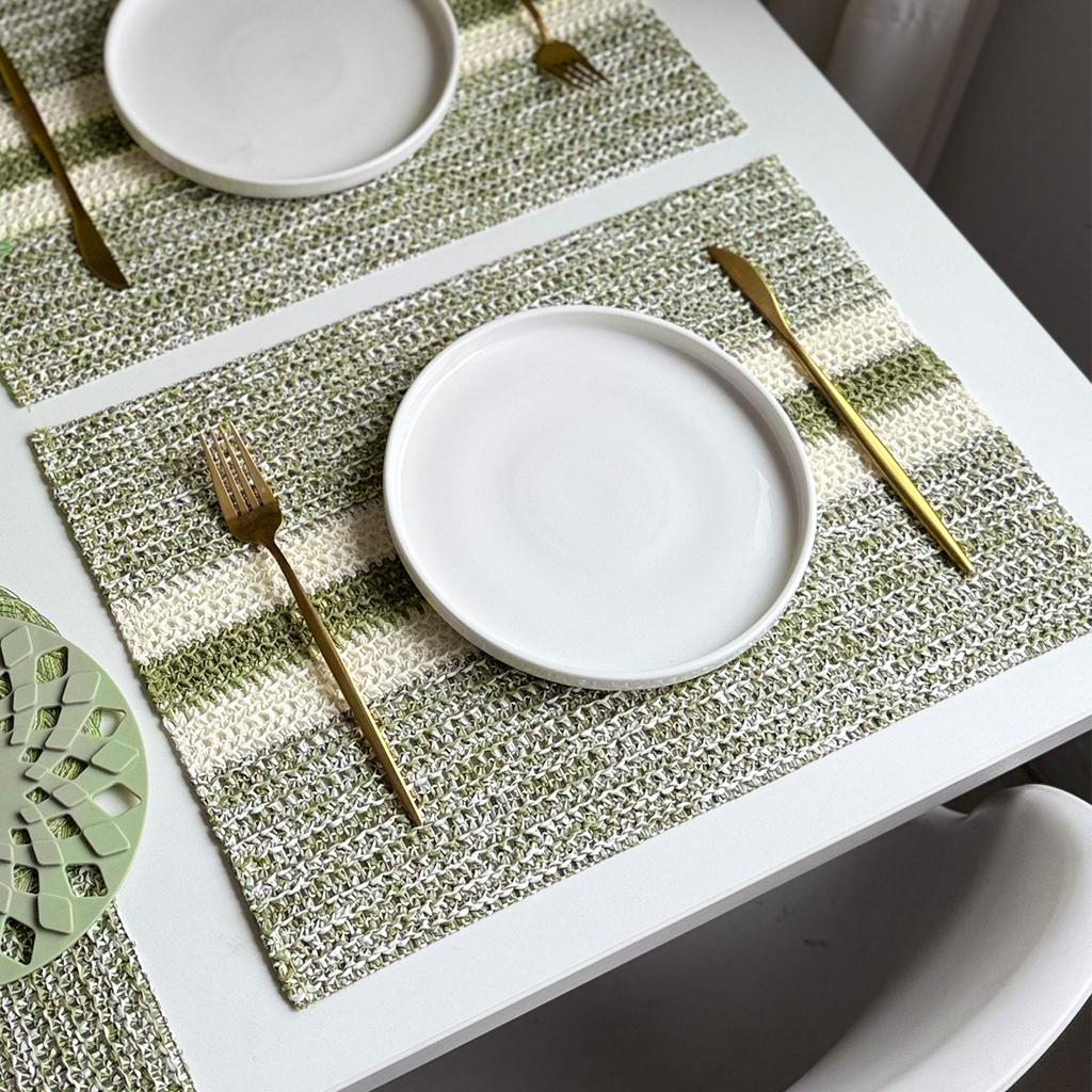 Pastoral paper rope woven placemat ins miscellaneous retro Christmas decorative mat wedding creative paper thermal insulation table mat