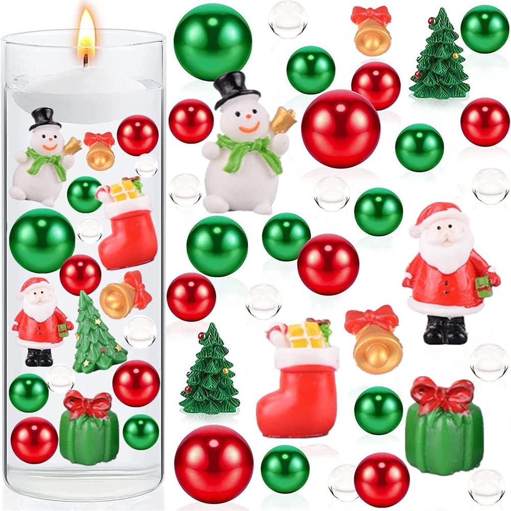 

Christmas Floating Candles Decor Acrylic Resin Floating Vase Filler Kit Candy Cane Filler for Home Table Party Decor