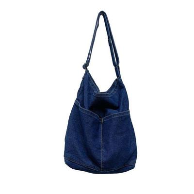 APOSITV Women's Denim Shoulder Bag, Lightweight, Large Capacity, Crossbody Bag (Navy)