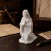 Durable 3D Printed Figure Western Realistic Ornament, Compact Sculpture, Matte White Hexagonal Base Ornament PLA Statue, Stable Decorative Religious