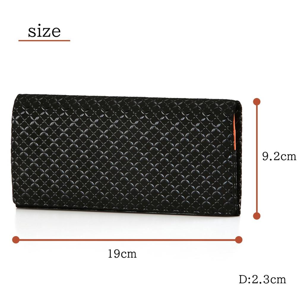 [Inden-ya] Inden HISOCA Hisoka Traditional Craft Koshu Inden Deerskin Lacquer Original Brand Wallet Black with Black Lacquer and Shippo Pattern