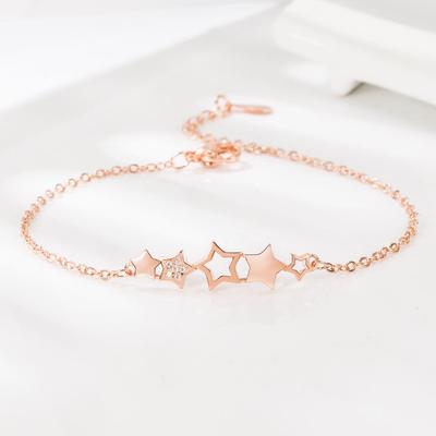 Versatile Zircon Star Bracelet for Women - Personalized Five-Star Design, Perfect for High-End Christmas or Birthday Gift