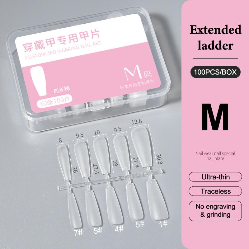 100Pcs/Box Xs/S/M Fake Nails No Polishing No Trace Press On Nails Clear Artificial Thin Nail Tips For Nail Extension Home Diy