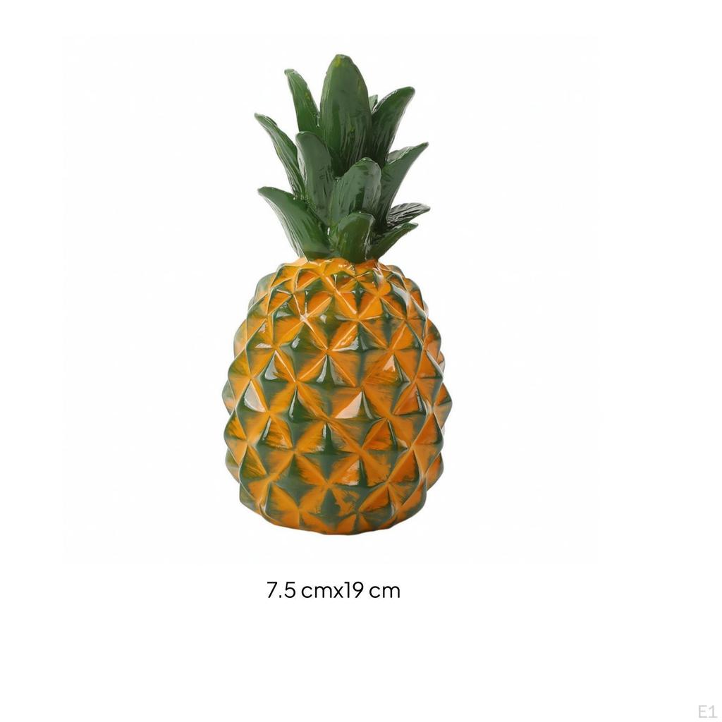 Resin Pineapple Faceted Sculpture Glossy Tabletop Ornament for Shelf, Desk, Bedside Table