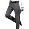 Pantalones de Traje para Hombre Elásticos Finos Pierna Recta Resistentes a las Arrugas Sin Planchar Oficina Pantalones de Negocios Ropa Formal Cita