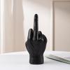 Black Gold Middle Finger Gesture Polyresin Sculpture Modern Home Decor Accessory
