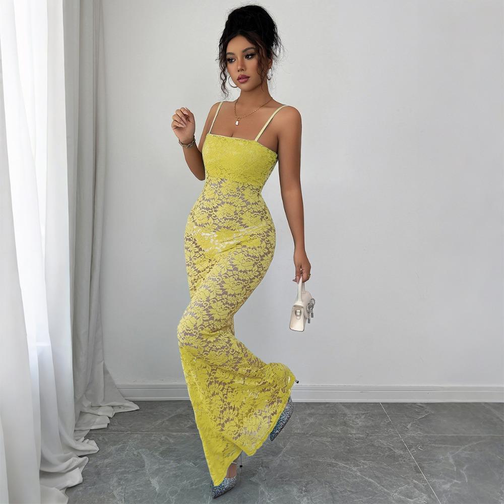 Elegant Style Suspender Hollow Skirt Dress Women's Clothing Autumn and Winter 2025