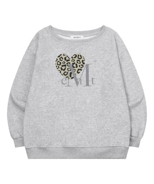 MUCENT Sierra Leopard Heart One-Shoulder Sweatshirt (2 Colors)