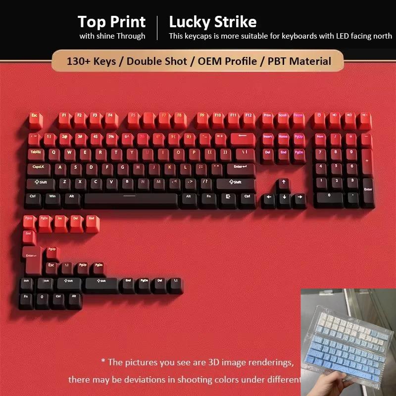 Xiaomi 133+ Gradient Shine through backlit RGB Gamer Keycap For Mx Switch Mechanical Keyboard OEM Profile PBT Keycap ISO Layout Key cap