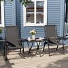 Three-Piece Garden Table and Chair Set - Black