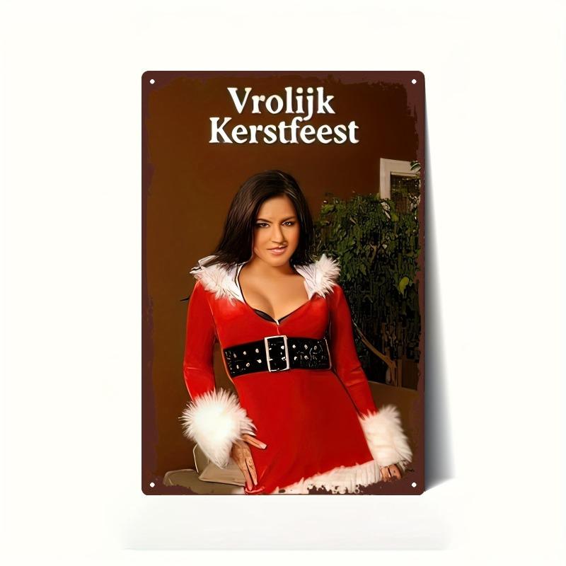 

Christmas Pin-Up Girls Metal Sign, Office Gift Wall Decor 20x30cm