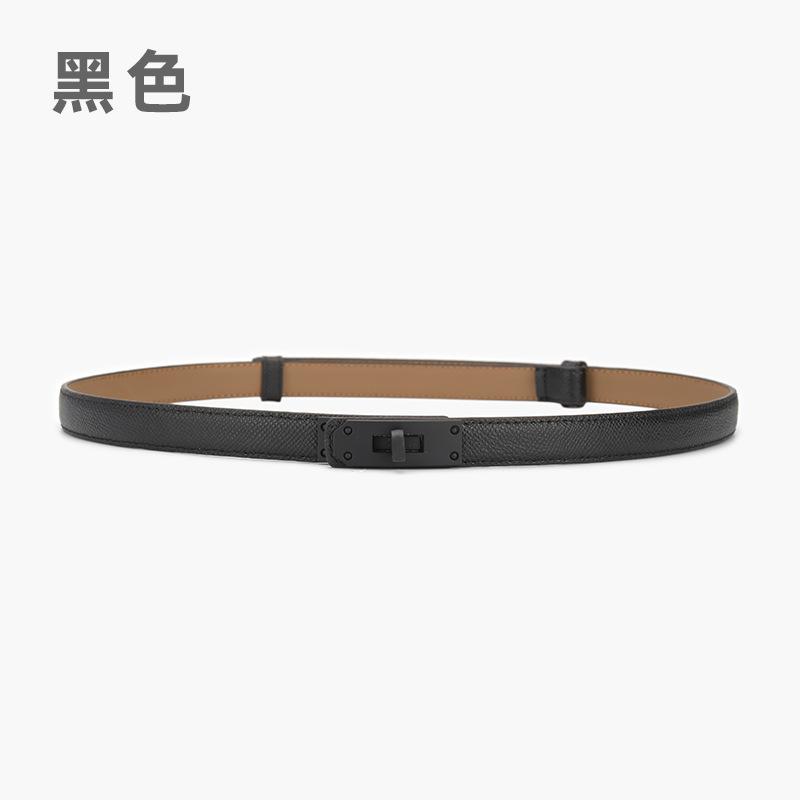 Ladies Decorative Fine Belt Women'S Belt With Dress Belt Frosted Lock Leather Trend