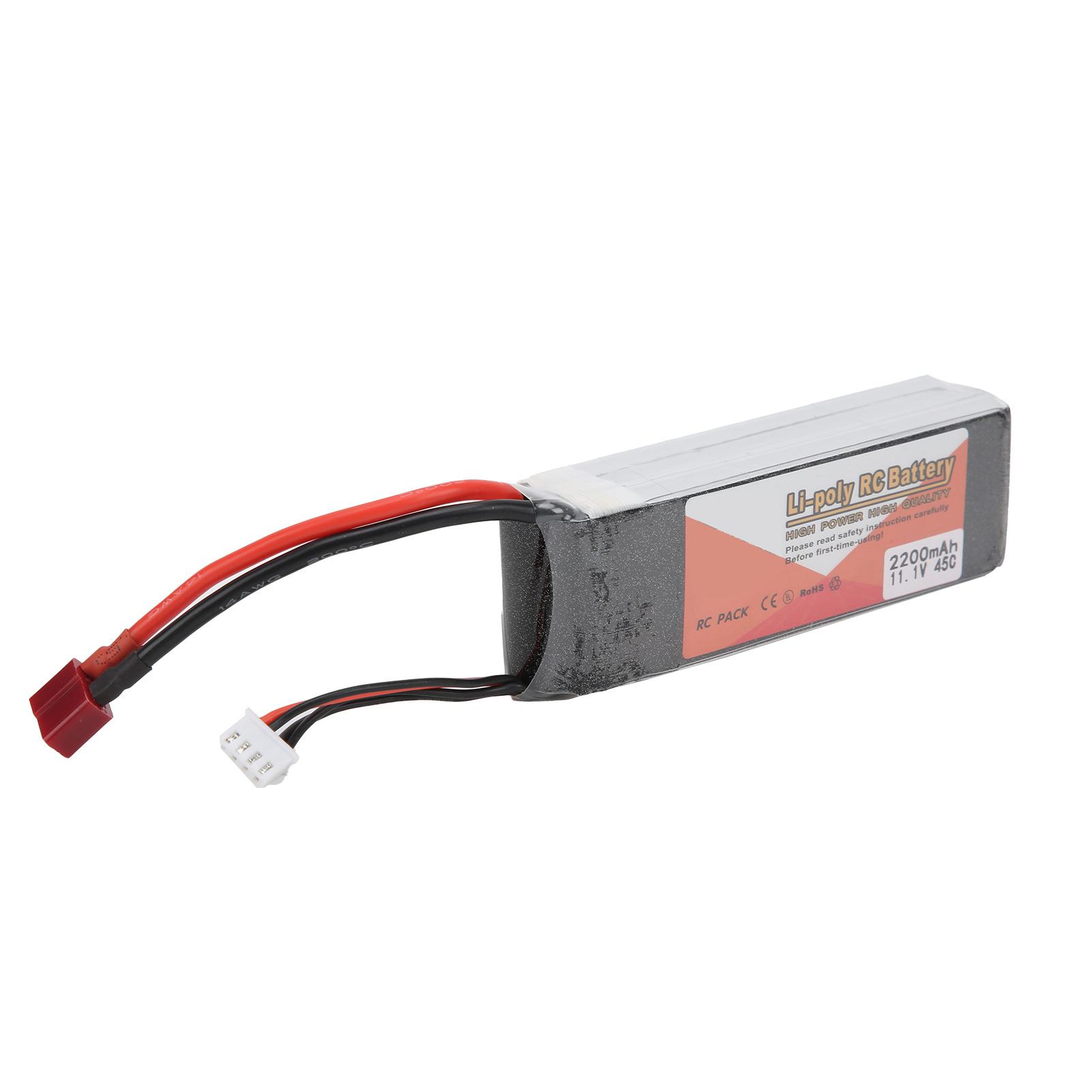 

11.1V 2200mAh 3S 45C Lipo акумуляторна батарея з T-роз ємом RC акумулятор для RC автомобіля, човна, вантажівки, гелікоптера