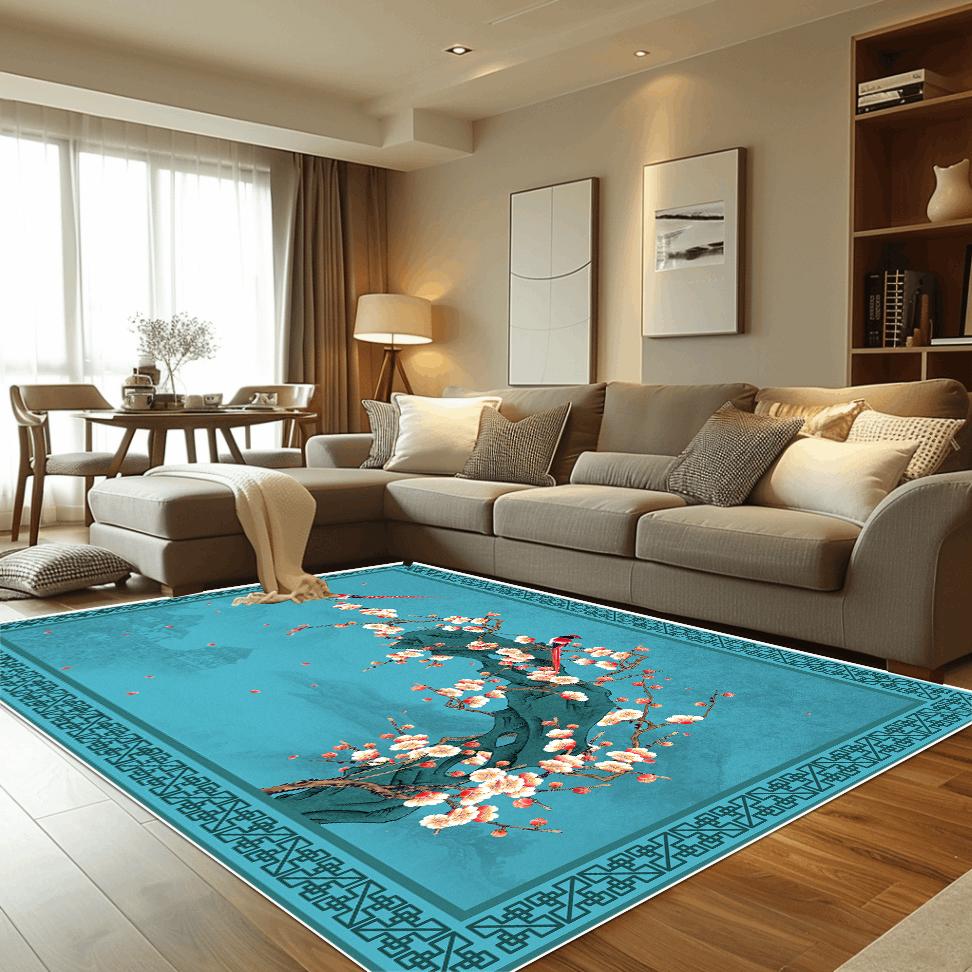 Chinese Style Flower Carpets for Living Room Retro Decoration Carpet Home Hall Sofa Area Floor Mat Bedroom Hallway Large Rugs