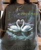Swan Love Heart Shape Bird Lover Winter Nature Comfort Colors® Tshirt, Snowy Lake Mountain Wildlife Tees,