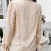 Women's Winter Tops Women's French Plaid Ruffle Button Blouse