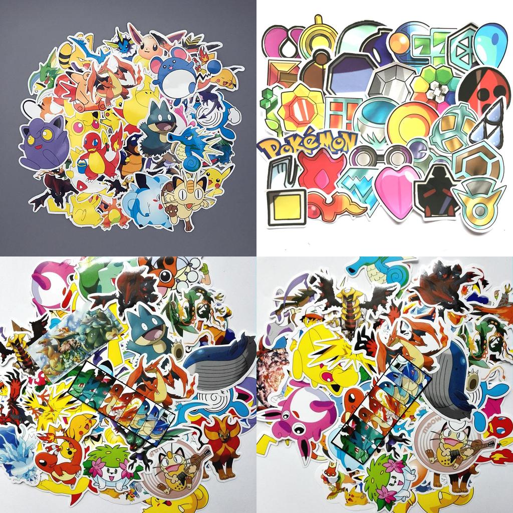 Premium Quality Pokemon Stickers Collection Featuring Mimikyu Pikachu Bulbasaur Sun Moon