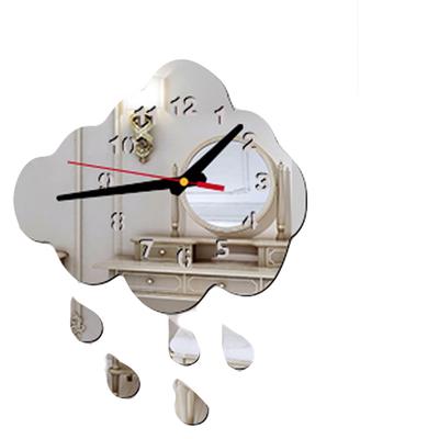 Tropfenförmige abnehmbare Diy-Acryl-3D-Spiegel-Wandaufkleber, dekorative Uhr
