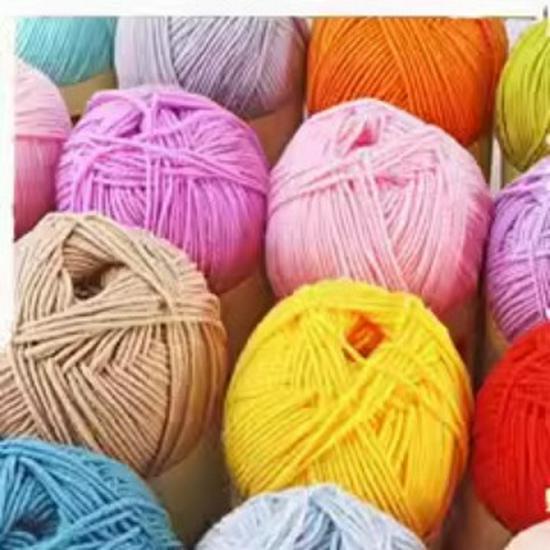 Gomitolo di Filato di Cotone Pettinato a 4 Capi per Lavorare all'Uncinetto Bambole, Coperte, Borse e Scarpe Pacchetto Materiali Fai da Te