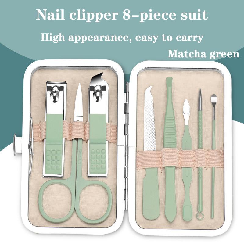

Набор ножей для ногтей, полный набор, милый домашний портативный набор кусачек для ногтей, коробка, ложка для копания ушей, инструменты для наращивания ногтей, студенческие