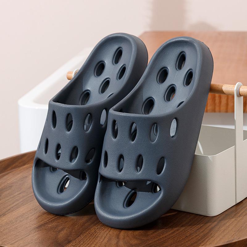 Women's Summer Indoor Non-Slip Cool Slippers - Comfortable, Breathable Hole Design for Men and Women