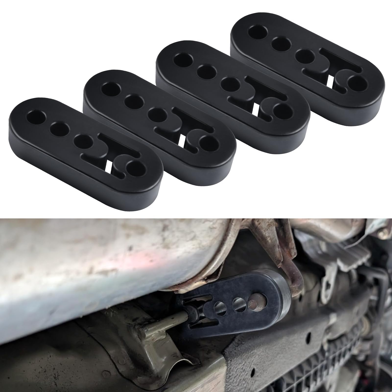 HANGER LEONTOOL для глушителя, 4 отверстия, Усиленная резиновая втулка, Комплект из 4 штук, Резиновая подвеска для глушителя,