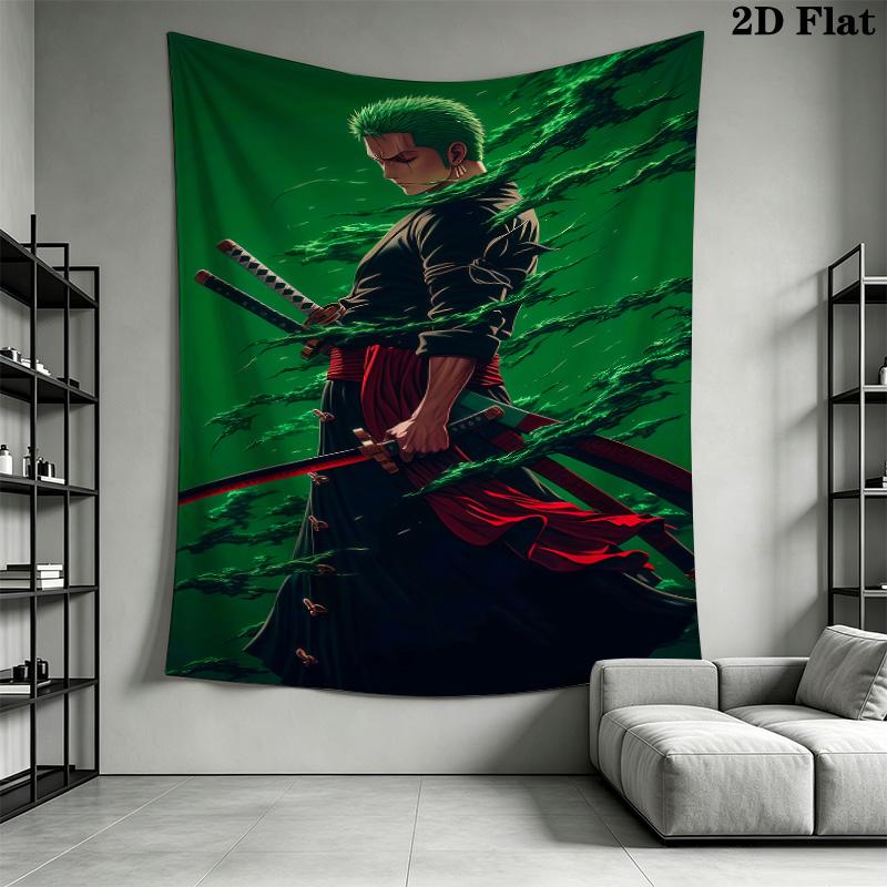 Roronoa Zoro Wall Tapestry Aesthetic Wall Hanging Printed Fabric Blanket Decorative Tapestries For Bedroom Living Room Home Decor