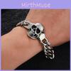 Herrenarmband aus Titanstahl mit Totenkopf im Vintage-Stil für modebewusste Männer