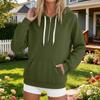 Women's Half Zip Hooded Sweatshirt Loose Fit Long Sleeve Color Casual Pullover
