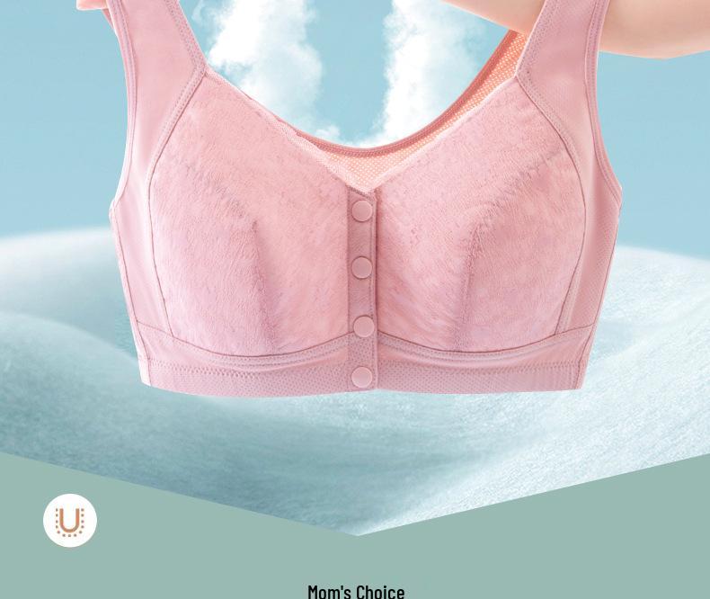Comfortable Front-Buckle Wire-Free Vest-Style Bra for Middle-aged and Plus Size Women