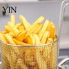 Portable Deep Frying Basket Stainless Steel Basket, with Handle, Heat Resistant Mesh Strainer, Durable Compact Folding Fryer Multi Use Tool,