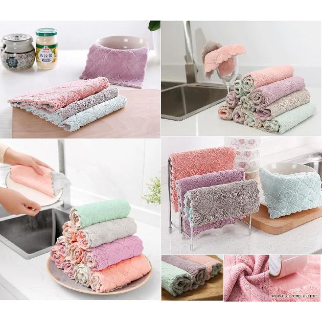 12 Pack Cleaning Cloth Kitchen Cloth, Dish Towels Super Absorbent Coral Velvet Dishtowels, Microfiber Premium Soft Tea Towels, Quick Dry Rags,