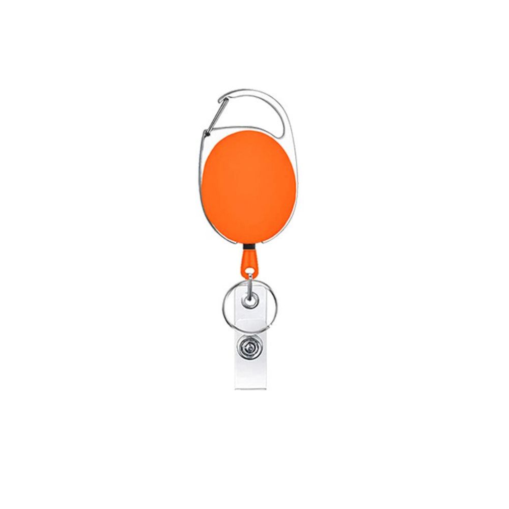 Reel Retract Lanyard Name Tag Easy Pull Buckle Card Holder Badge Reel Clip Carabiner Keychain