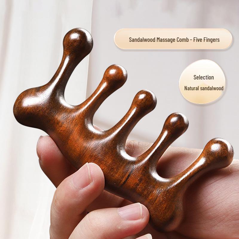 

Sandalwood Five-Tooth Scalp Massager & Hair Nourishing Comb