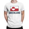 Greenland Flag  T Shirt for Men Pure Cotton Funny TShirts Crew Neck  Tee Shirt Short Sleeve Clothes Graphic