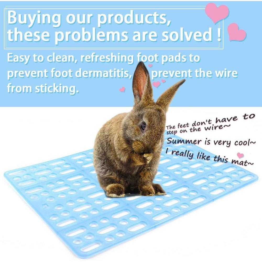 Rabbit Feet Pad,4 Piece Hole Leak Water Design For Plastic Bunny Feet Pad Playpen Feet Mats Plastic Rabbit Cage Mat