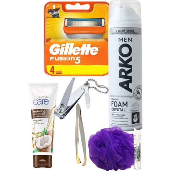 

Сменные лезвия для бритья Gillette Fusion, 4 шт. + кристалл пены для бритья Arko, 200 мл + 7 шт., мужской набор для бритья
