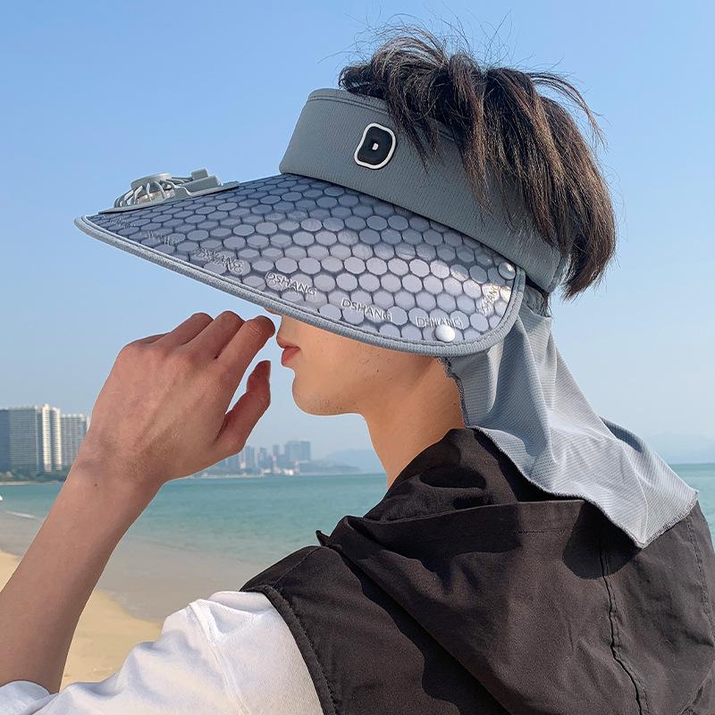 Summer Outdoor Sun Hat for Women with Large Brim with Fan Rechargeable Empty Top Hat Versatile Sun Hat Sun Hat