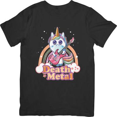 Heavy Metal Musik Unisex Passform für Männer & Frauen Qualitäts-Baumwoll-T-Shirt Schwarz