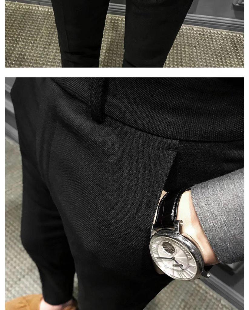 Herren Slim-Fit Weiße Neun-Punkt Casual Sommerhose im koreanischen Stil