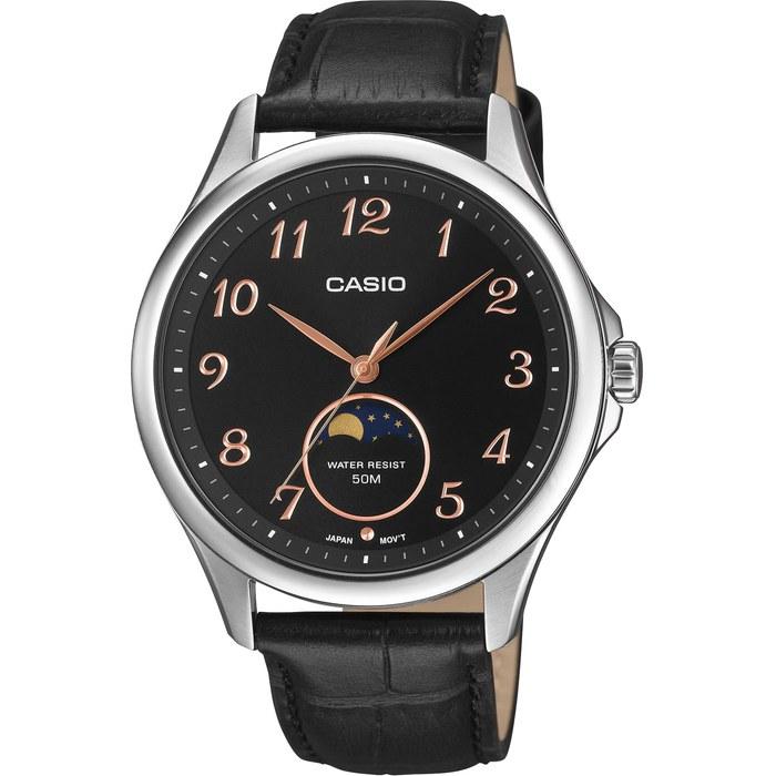 Casio Standard Moon Phase Analog Men s Watch MTP-M110L-1AV Black Leather