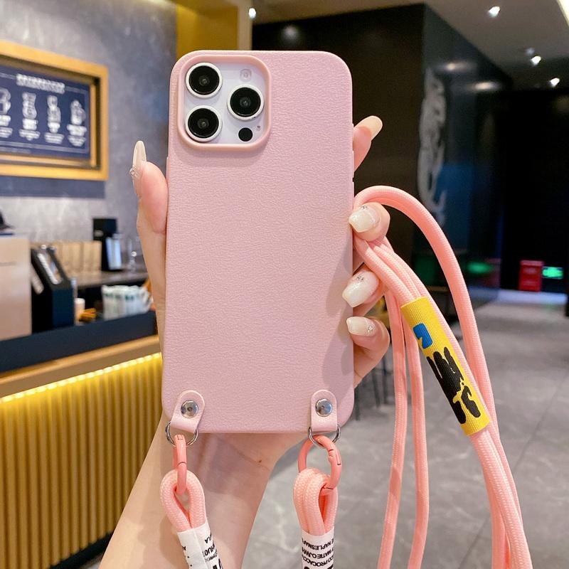 Modny pokrowiec na ramię z TPU, miękki, na iPhone'a 16 Pro Max 15 Plus 14 Pro 13 12 11, prosty pasek, odporny na wstrząsy, matowy, smukły pokrowiec na telefon